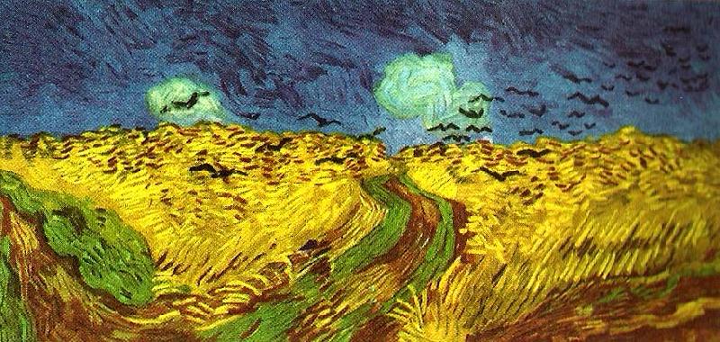 Vincent Van Gogh korpar flygande over sadesfalt oil painting image